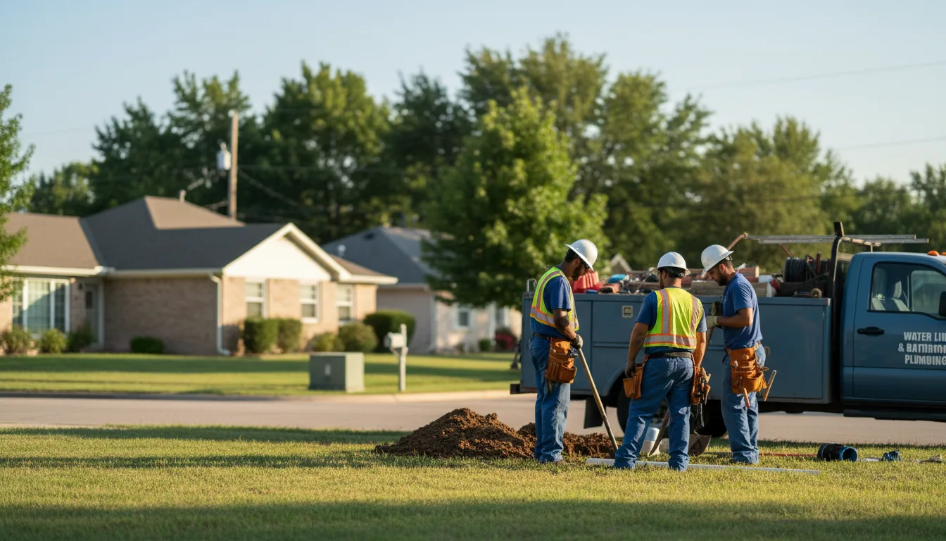 Residential water line and bathroom plumbing service in De Leon, TX